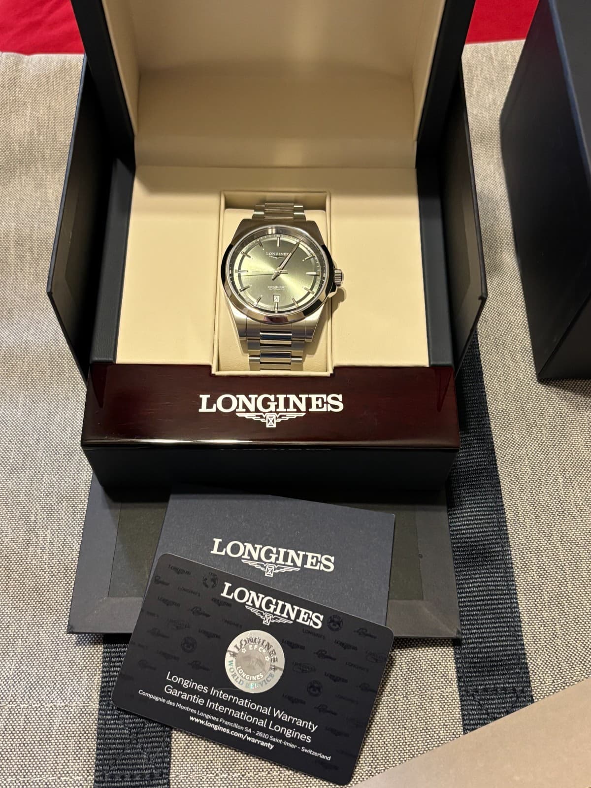 Longines Conquest Automatic 41mm Green Dial Watch L38304026 Full Set