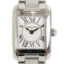 FREDERIQUE CONSTANT Classic Carre FC-200MC16B Quartz SS White Watch Used