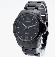 [N MINT] LONGINES Conquest V.H.P. L3.716.2 Black Dial Quartz Men's Watch JAPAN