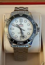 OMEGA Seamaster Diver 300M White Wave Dial, Box and Papers.