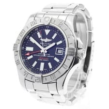 BREITLING AVENGER II GMT A32390 43mm SS Black Dial Automatic Date #C385