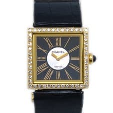 Chanel Mademoiselle Quartz Watch Yellow Gold With Diamond Bezel Watch