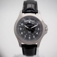 Hamilton Khaki King H644510 Black Dial Quartz Men's Watch Used Working #45