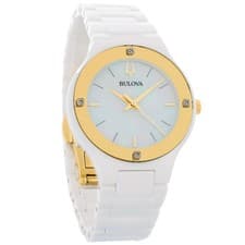 Bulova Millennia Women's Ceramic Mother-of-Dial Quartz Watch 98R292 2151802820