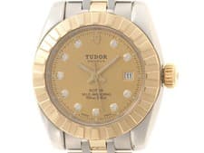 TUDOR WATCH CLASSIC 2148104022684 22013 K18YG DIAMOND AUTOMATIC GOLD WOMEN'S F/S