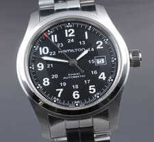 [N MINT] Hamilton Khaki Field H706050 Black Automatic 43mm Men's Swiss Watch