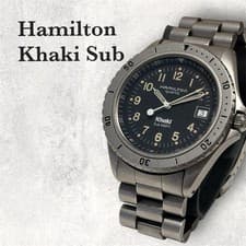 Hamilton Khaki Sub Navy Diver Watch 9745B 90s Genuine Working Item