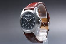 【N MINT】Hamilton Khaki Field H644510 black Dial Qz Mens Watch leather belt 140
