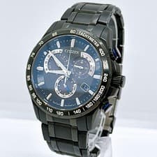 CITIZEN E610 5080584 Chronograph Watch Solar Eco Drive Black Titanium