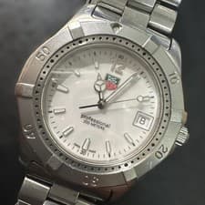 Tag Heuer 2000 Professional Wristwatch White Silver Analog Quartz Casual Men