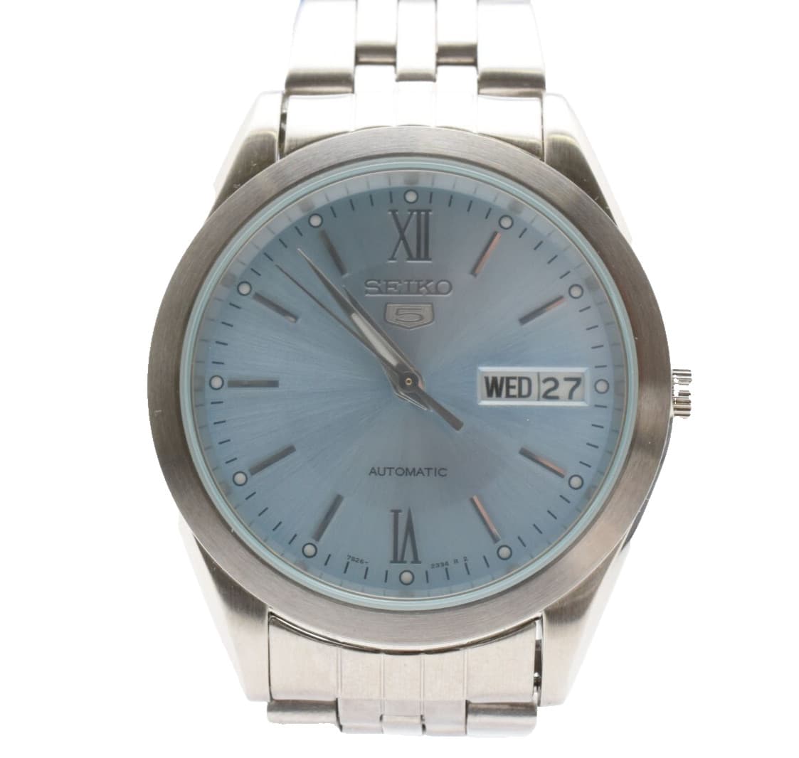 [MINT w/Box] SEIKO 5 7S26-0420 SNXA05K Ice Blue Dial Silver watch 35mm JAPAN