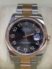 Rolex Datejust 36mm 116201 Steel & Rose Gold Blk Concentric Dial Oyster Bracelet