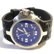OAKLEY BOTTLE CAP WATCH Swiss Made Blue Dial w/ Brushed Stainless & Zip Vault