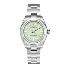 Rolex Oyster Perpetual 28 Watch 28MM Green Index Hour Markers Dial Stainless ...