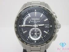 SEIKO Brightz World Time Solar Radio Men s Watch SAGA159 8B54 0BB0 Titanium   ht