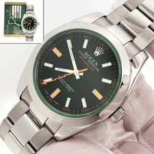 2011 Rolex Milgauss Green Crystal 116400GV Steel 40mm Watch Papers/Tag
