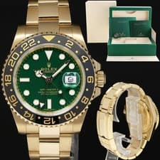 MINT Rolex GMT-Master II 2 Ceramic Green Dial 116718 Yellow Gold Watch Box