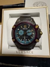 Versace Chronograph Watch 45mm Case Quartz Unisex Wristwatch Box Included