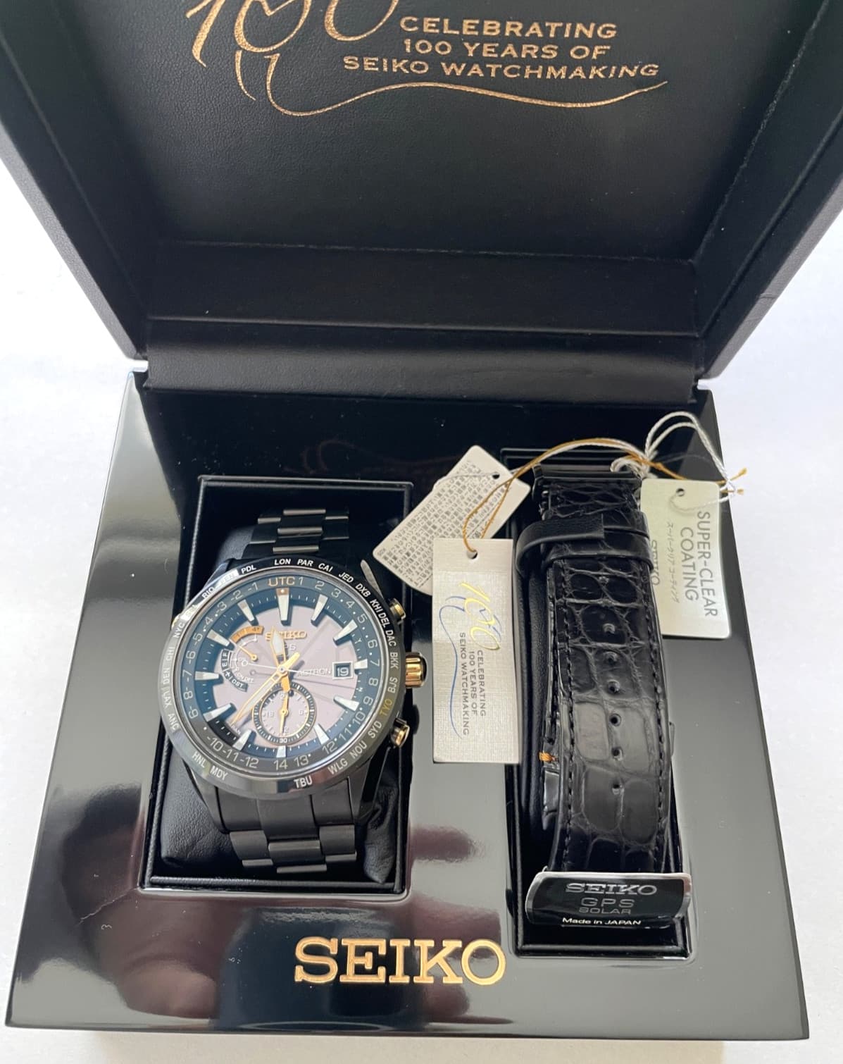 Seiko Astron SBXA100 Hattori Kintaro Limited Edition Watch Black Gold Only 5000