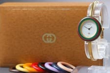 [Exc+5]  Vintage Gucci Change 9 Bezel 1100L White Dial 26mm Quartz Woman's Watch