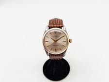 Vintage $8000 ROLEX OYSTER PERPETUAL 34mm 14k Yellow Gold SS Mens Watch SERVICED