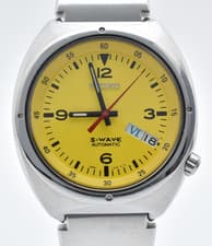 Rare! [Exc+5] Seiko S-Wave 7S26-0120 SKX255 Yellow 38mm Automatic Men's Watch