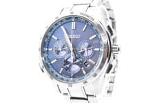 Seiko Brightz 8B92-0AB0 Chronograph Men's Watch Blue Dial Quartz 40mm Used