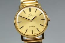 Vintage [Exc+5] OMEGA Geneve Gold Dial Hand Winding 34mm Men's watch