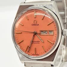 OMEGA Watch Seamaster 166.0216 Silver Automatic Pink/Red Dial Men's Auth Rare