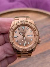Seiko 5 Sports SRPE72 Men's Rose Gold Stainless Steel Automatic 100M WR Watch