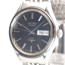 King Seiko 5626-7120 Hi-Beat Black Dial 1971 One-Piece Case