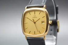 Vintage 1980s Omega De Ville Men's Quartz Date Gold Ref.196.0317.1 [Near Mint]