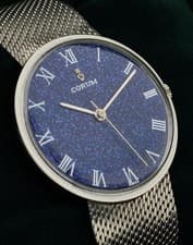 Vintage Corum Ultra-Thin Ref. 51.261.20.1 Blue "Starry Sky" Dial Manual Wind