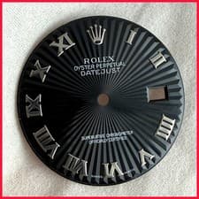 GENUINE ROLEX DATEJUST TEXTURE BLACK ROMAN DIAL FOR 36MM FOR CAL 3135 #730