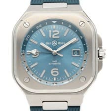 Authentic Bell & Ross BR05 GMT Sky Blue BR05G-PB-ST/SRB Stainless Steel Mech...