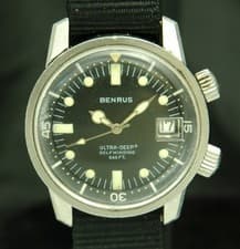Benrus Ultra-Deep Super Compressor 666 Diver Automatic Mens Watch VTG 1968 Rare