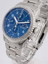 Breitling Navitimer 43mm A13314 Blue Dial Chrono Diamond Bezel Auto Watch 8.5"