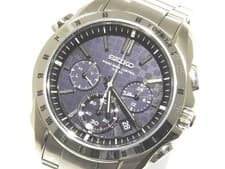 Seiko Brightz Chronograph Solar Watch 8B82-0AE0 Men's Silver Stainless Steel