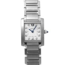 CARTIER Tank Francaise SM 11P Diamond WE110006 Silver/diamond Ladies Watches...