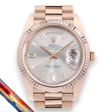Rolex DayDate 40 228235A Baguette Diamond 10P Gold Watch
