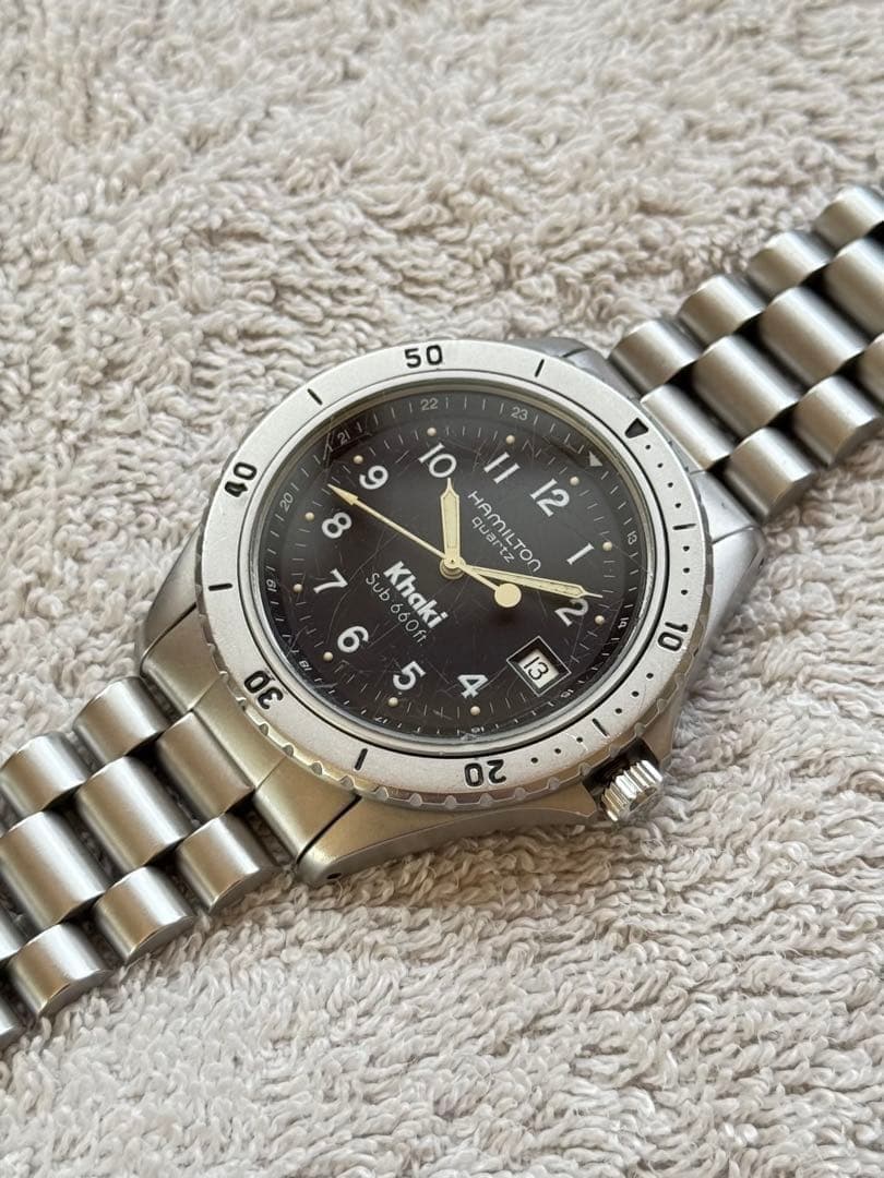 Hamilton Khaki Black Dial Quartz Men's Watch Used Working #