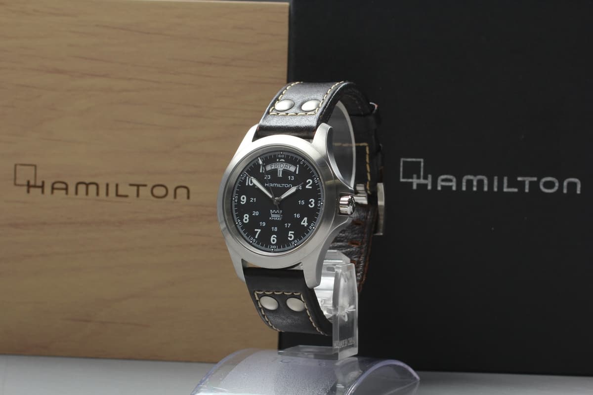 [N MINT w/ Box Paper] Hamilton Khaki Field H644510 Black Dial Men's Quartz Watch