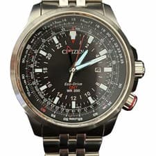 Citizen SKY PROMASTER GMT WR200 Eco-Drive Black Steel Watch Japan
