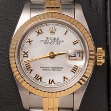 Rolex Datejust 69173 Fluted Bezel Watch 26mm MOP Roman Dial