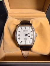 Seiko Presage SARY111 Automatic Tonneau Watch Unisex White Dial Full Set