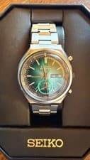 JDM Green Dial Seiko Sports 5 Speed-Timer 41mm Stainless Men's Watch 6139-7060