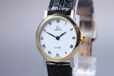 OMEGA De Ville Cal.1470 White Roman 595.1111 Quartz 23mm Women Watch From JAPAN