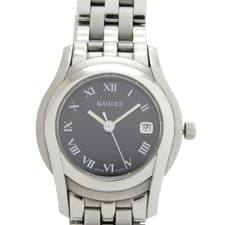 Gucci 5500L Stainless Steel Quartz Watch for Women, Black Dial