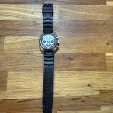 Le Jour Flygraf Chronograph Valjoux 7736 Vintage Stainless Steel Black Dial