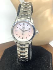Tag Heuer Women's Watch WJF1312 Link Swiss Quartz Pink Mother of Pearl Dial 27mm